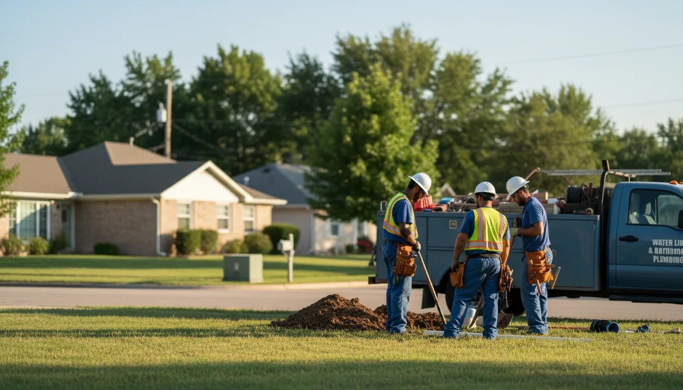 Residential water line and bathroom plumbing service in Arnold, MO
